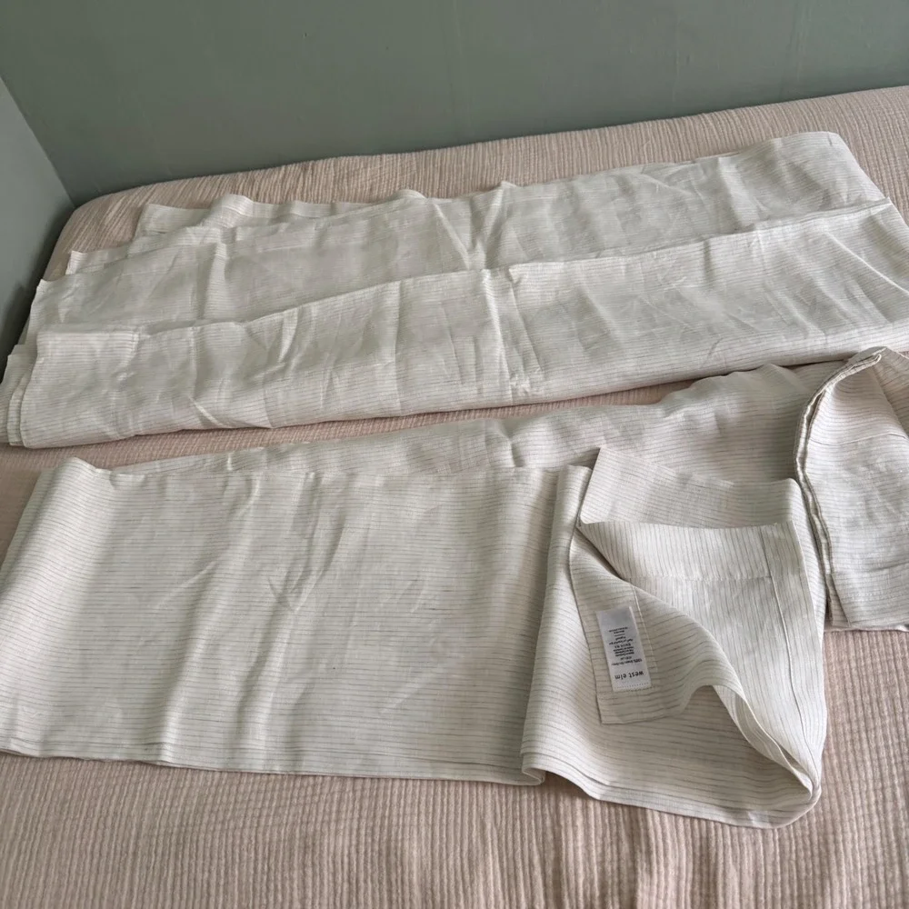 West Elm European Linen Curtain Set 48x84